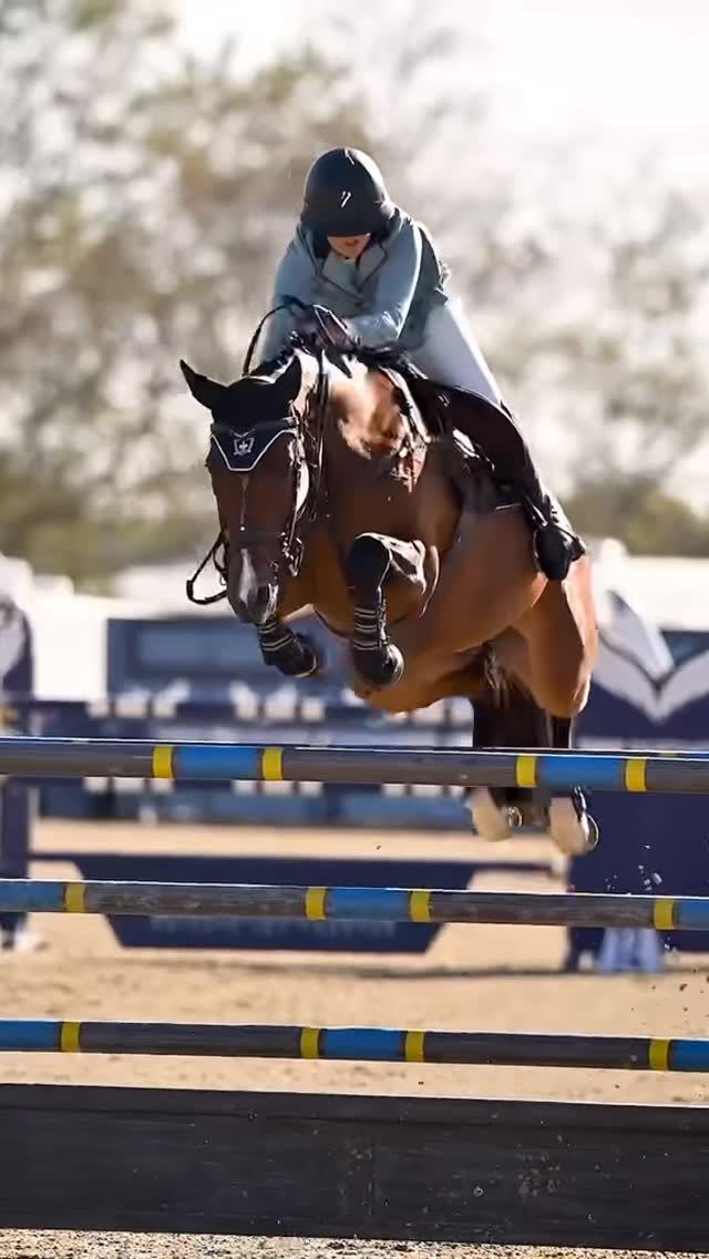 Instagram post by @julieahnmedia for Majyk Equipe. Caption reads: Headed to The Oaks @jump_nee 🔜 . . . .....