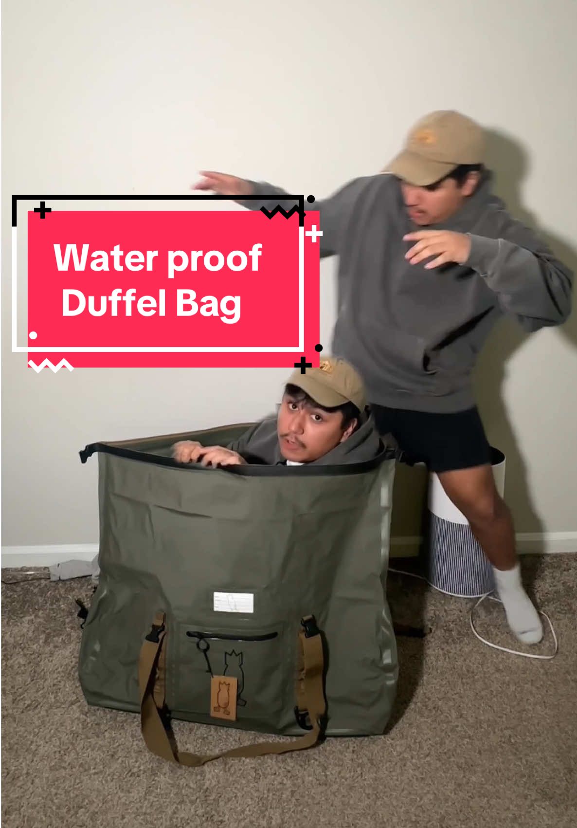 TikTok post by @dannyspiracy for Dive Bomb Industries. Caption reads: [...] #weekenderbag #waterproof @Dive Bomb....