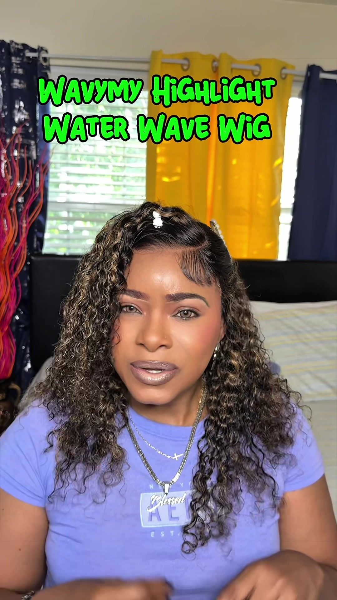 TikTok post by an influencer for Wavymy Hair. Caption reads: [...] The easy install. 10/10! 😍 #wavymyhair....