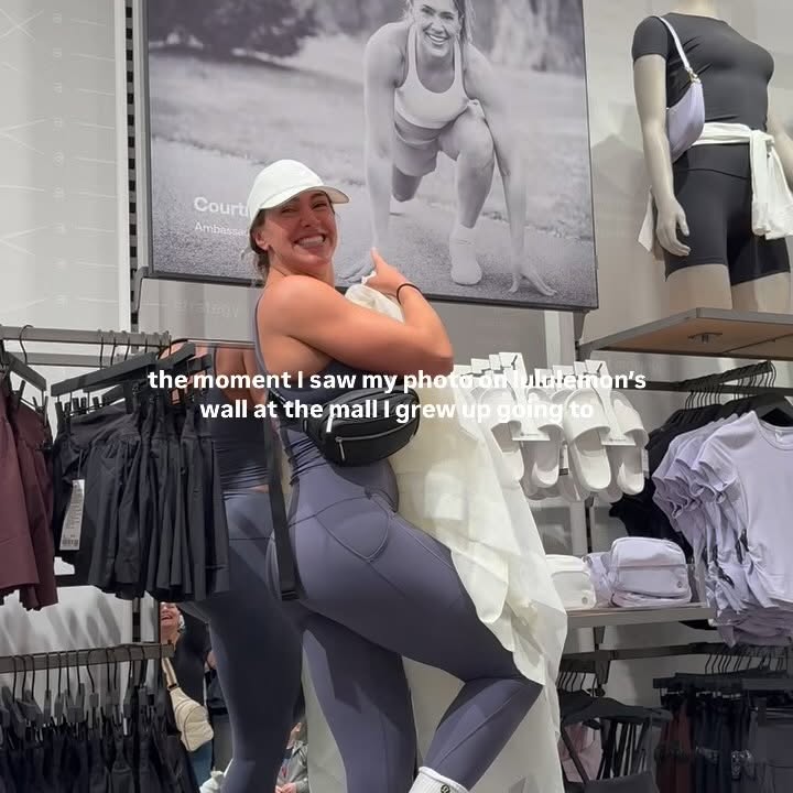 Instagram post by @courtney_roselle for lululemon. Caption reads: [...] proof that they WILL come true.....