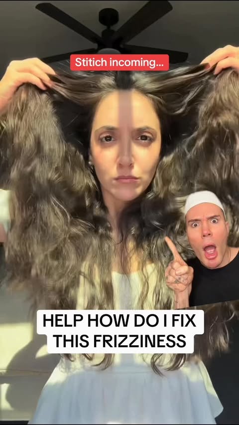 Instagram post by @mattrandon for Kitsch. Caption reads: HOW TO FIX FRIZZY DRY HAIR!😱 @mykitsch partner.....