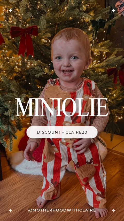 Instagram post by @motherhoodwithclaire for MiniOlie. Caption reads: Christmas season unlocked 🎄✨

Obsessed with these....