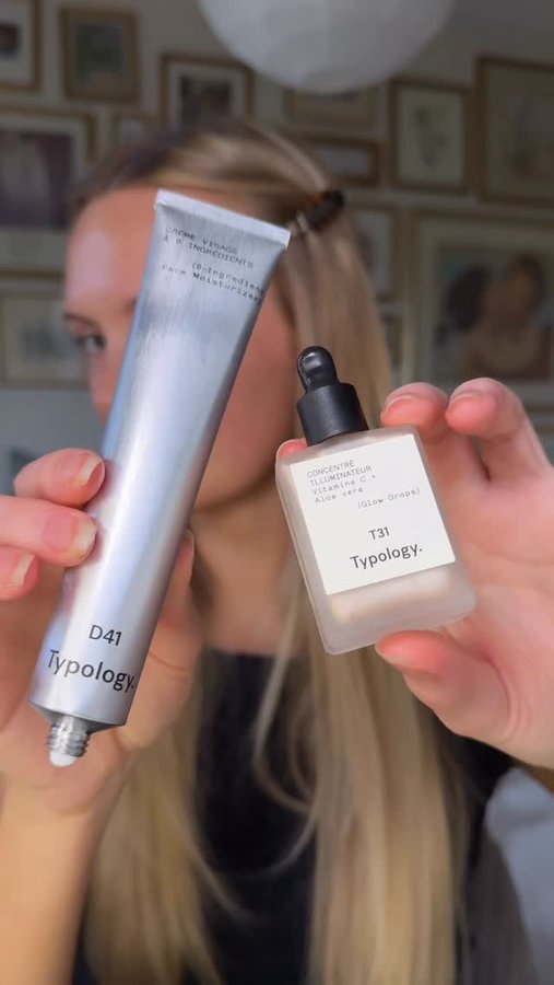 Instagram post by @annaannora_ for Typology. Caption reads: The ultimate no makeup routine with @typologyparis....