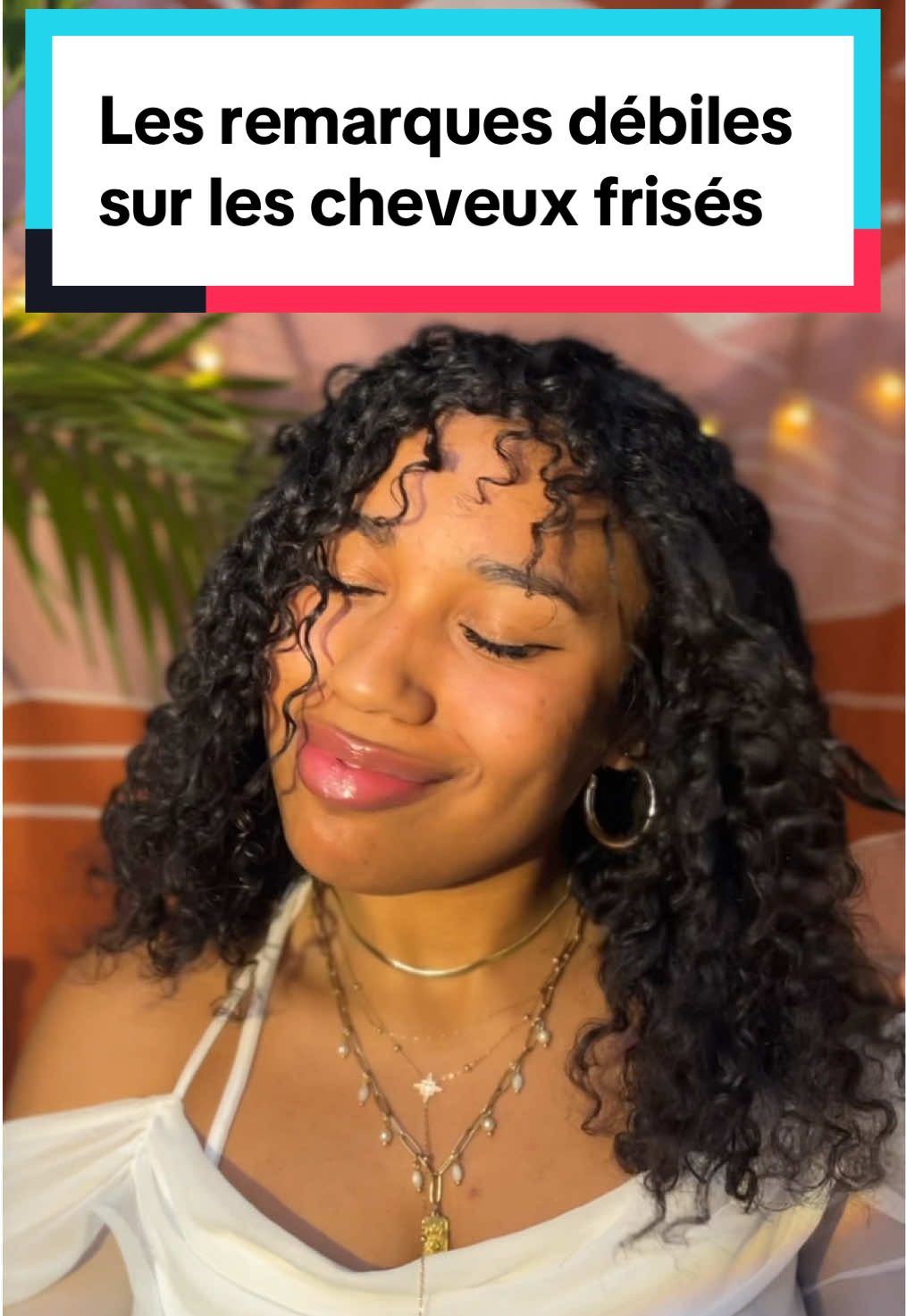 TikTok post by @miel.tropical for Carol's Daughter. Caption reads: Les remarques débiles sur les cheveux frisés… on....