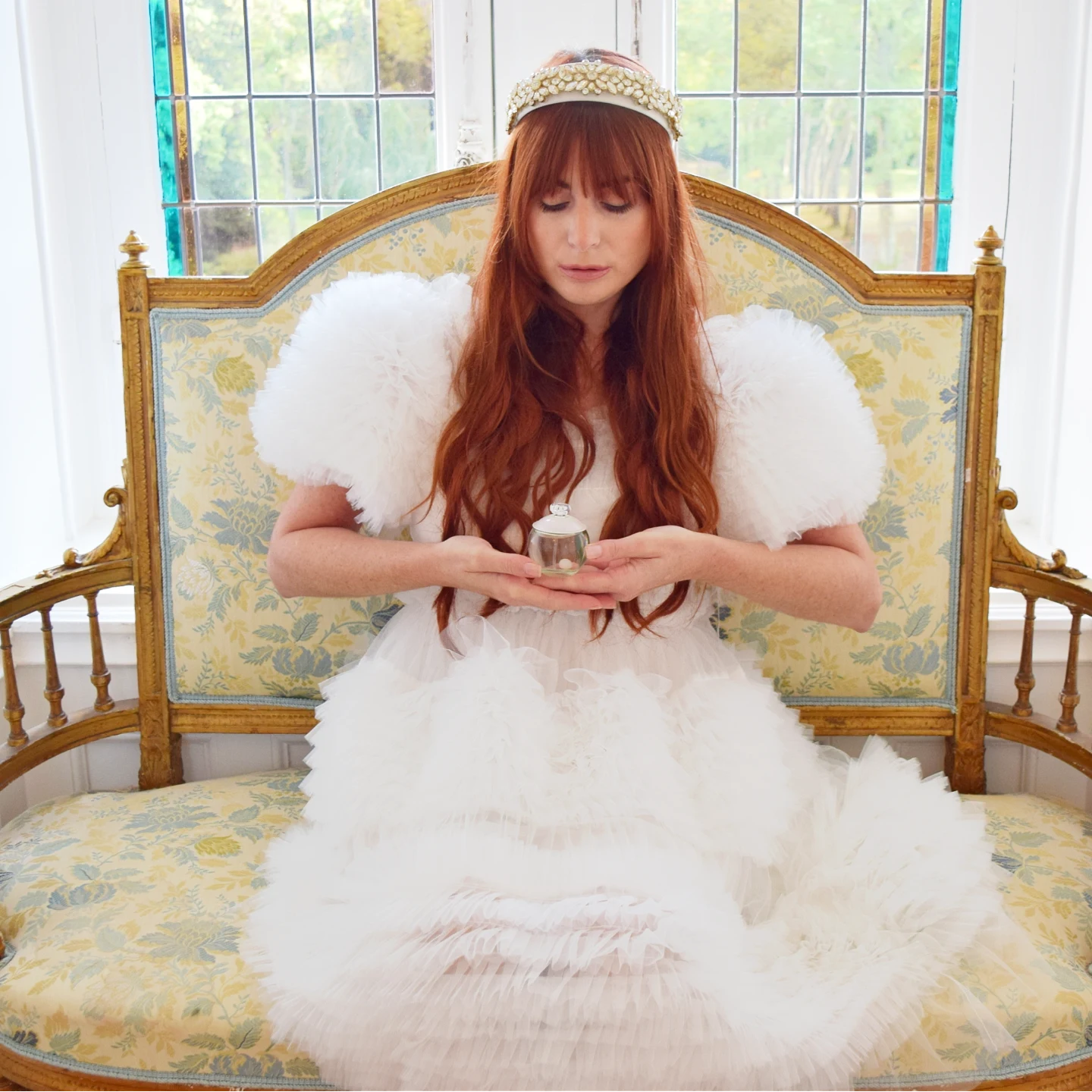 Instagram post by @madameetsespandas for Cacharel Parfums. Caption reads: I save all my romanticism for my inner life 🤍....