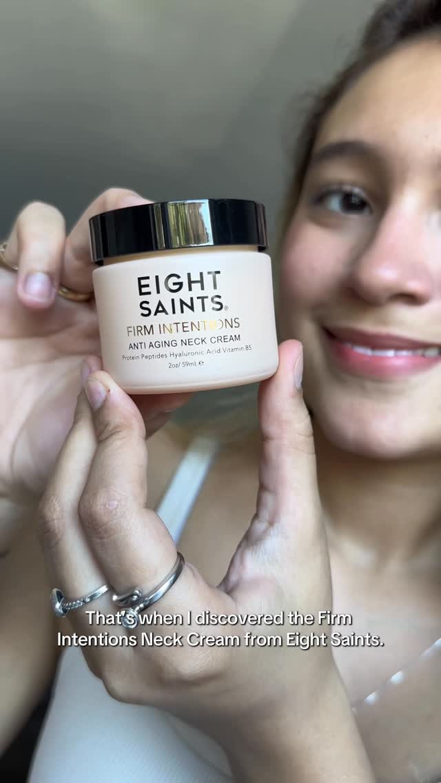 Instagram post by @leticyaabdalaa for Eight Saints Skincare. Caption reads: Transform your skincare routine with the Firm....