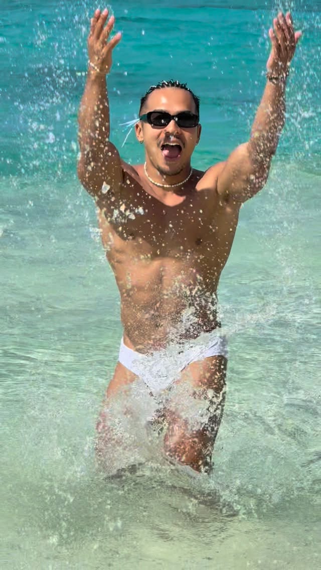 Instagram post by @gori_yuta_rico for ThePack Underwear. Caption reads: Water makes you look good in Boracay....