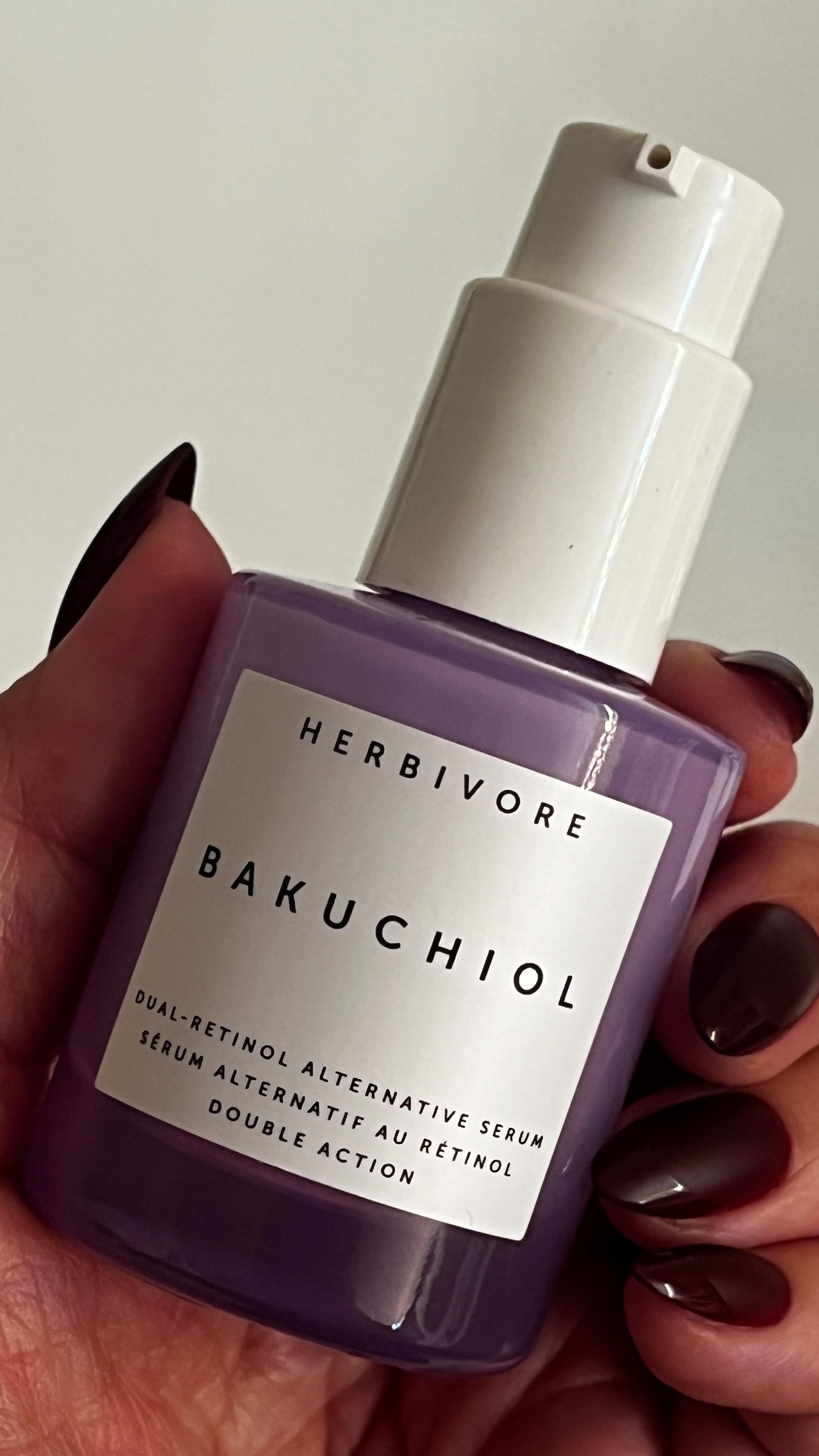 Instagram post by @hellobeautyjourney for Herbivore. Caption reads: gifted by Herbivore Botanicals Bakuchiol is one of....