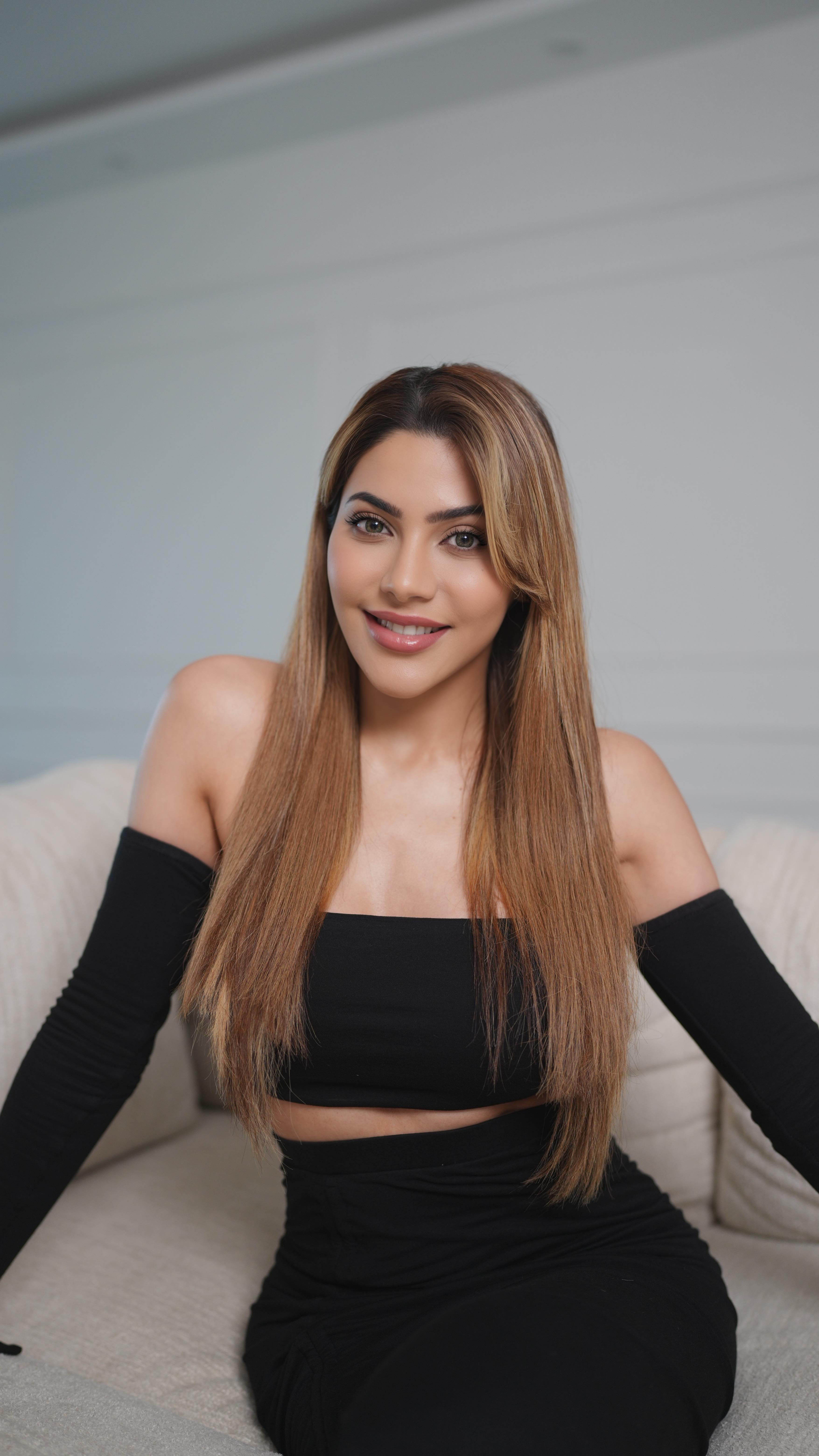 Instagram post by @nikki_tamboli for TRESemmé. Caption reads: From Pinterest dreams to real-life sleek strands....