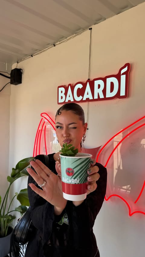 Instagram post by @idkimhaz for BACARDÍ. Caption reads: [...] was had at @allpointseast !!⭐️ casa....