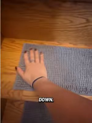 TikTok post by @themysticgigi for Muddy Mat. Caption reads: Muddy Mat Chenille Stair Treads - Grey [...].