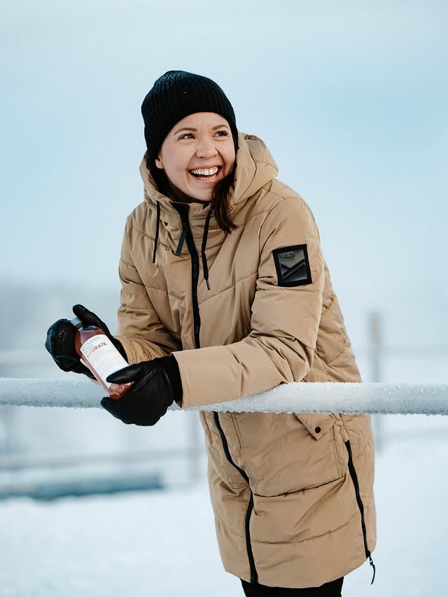 Instagram post by @kerttuniskanen for Vitamin Well Suomi. Caption reads: Mainos / ARVONTA @vitaminwellsuomi x @haltiworld....