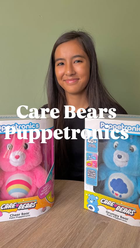 Instagram post by @miaandjordan_inlondon for Care Bears. Caption reads: Meet The Care Bears Puppetronics Get Ready To Feel....