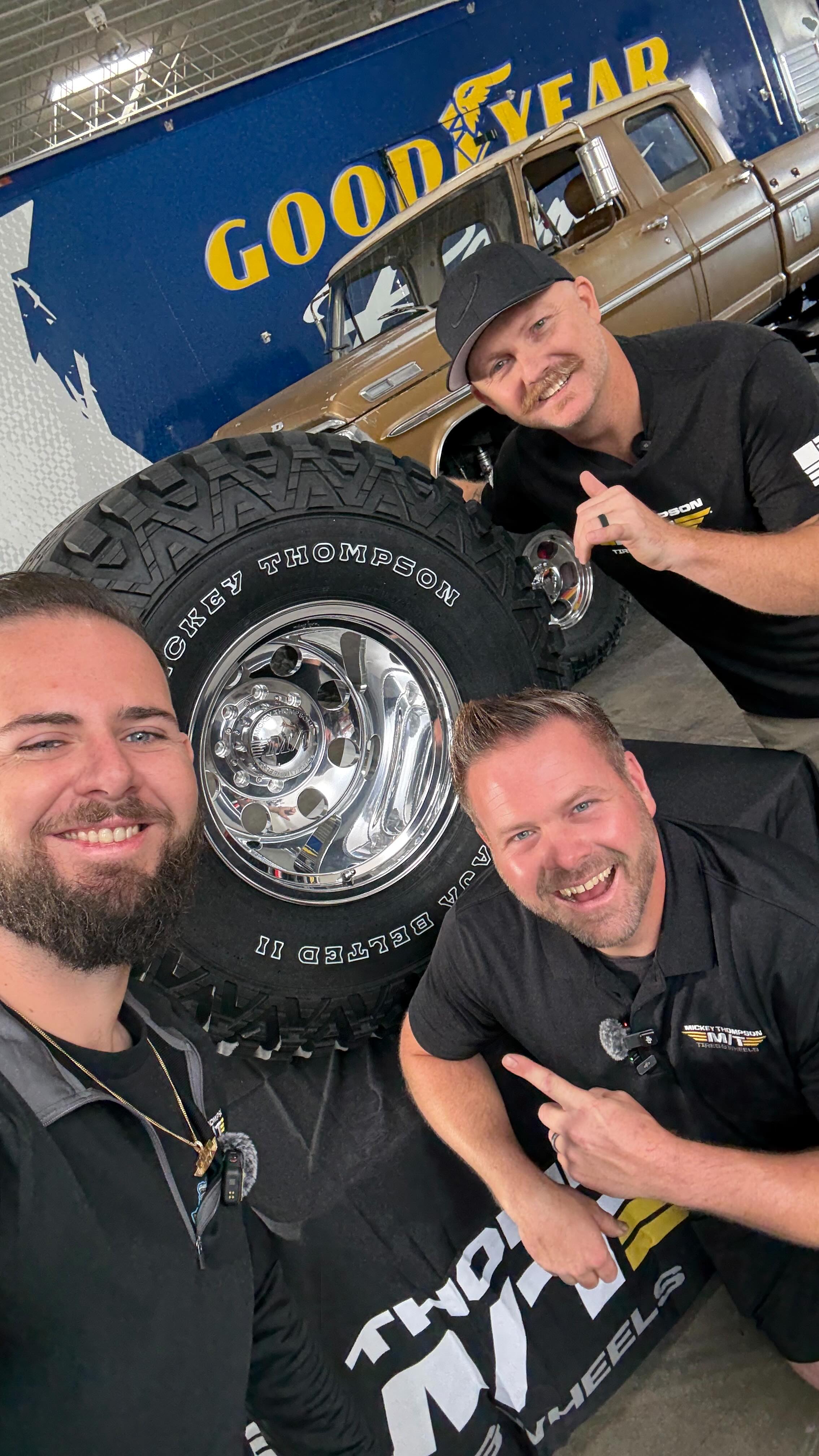 Instagram post by @solomonlunger for MickeyThompsonTires. Caption reads: 🤯

Come see the all new 17x16 & Baja Belted II at....