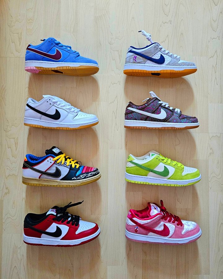 Instagram post by @thaomymignon for Nice Kicks. Caption reads: Nike SB Dunk Low Rotation....