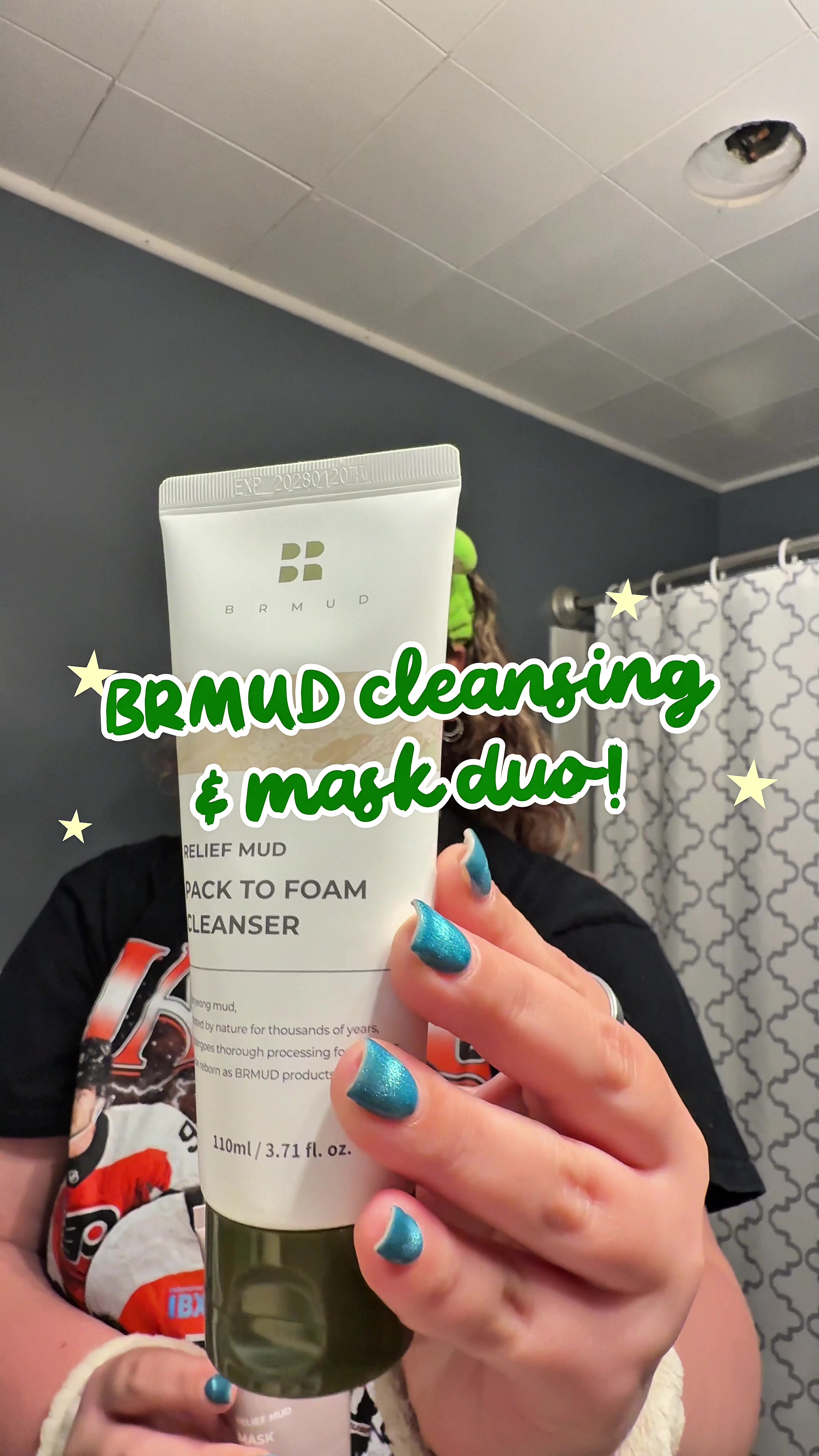 TikTok post by @tayslibraryyy for BRMUD US. Caption reads: try out the cleansing and mask duo from @BRMUD_US....