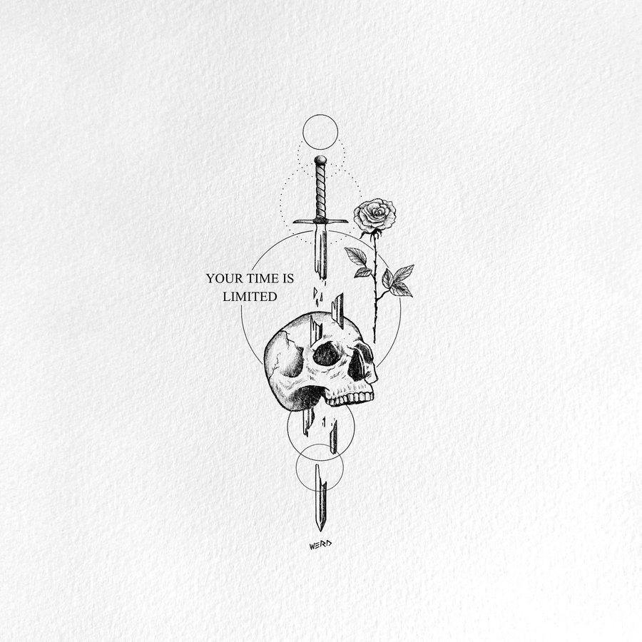 Instagram post by @werdgra for Inkbox. Caption reads: Your time is limited, and so are all of these....