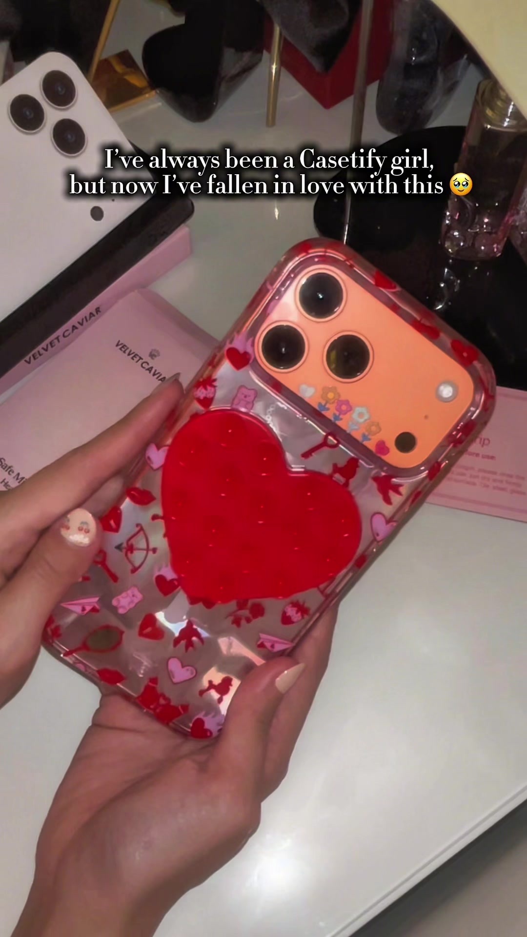 TikTok post by @lifeofqwi for VELVET CAVIAR. Caption reads: [...] for Valentines day with @velvetcaviar 🥰 ....