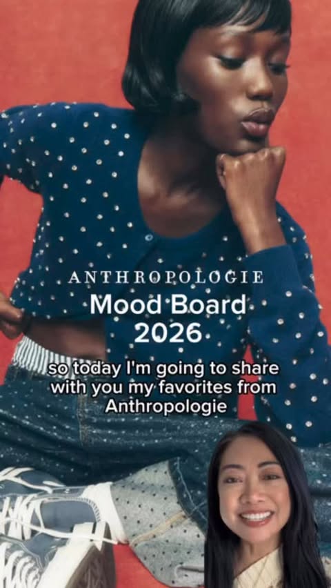 Instagram post by @hafachamorita for Anthropologie. Caption reads: Excited to share my 2026 Anthropologie mood board....