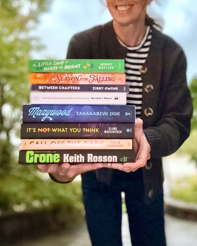 Instagram post by @suethebookie for Putnam Books. Caption reads: It’s a first day of fall #pubday with a bunch of....