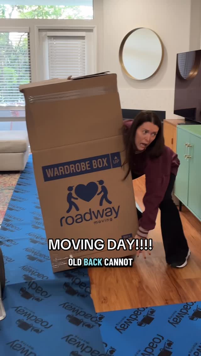 Instagram post by @jennaabarclay for Roadway Moving. Caption reads: Finally upgraded two a whole 2 bedroom so we can....