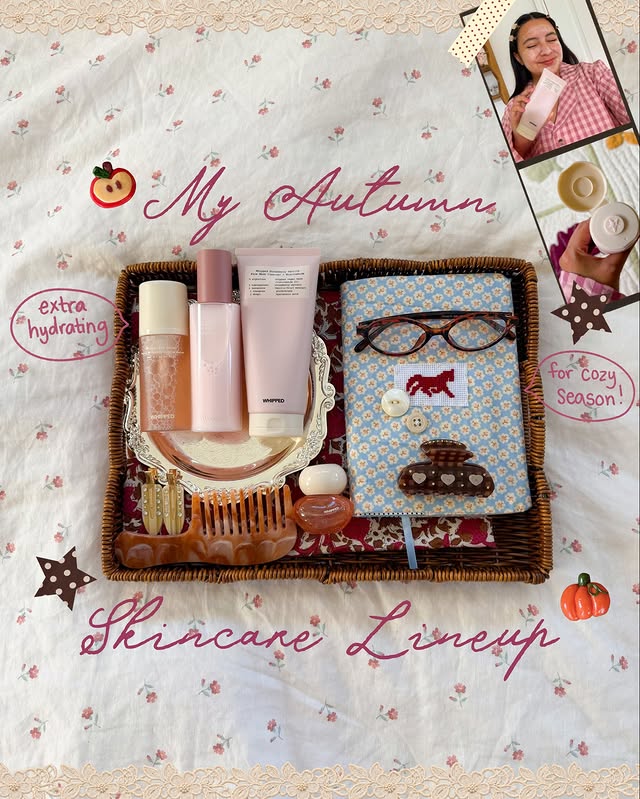 Instagram post by @mel.amartinez for Whipped. Caption reads: [...] gets to stay dewy all autumn with my....