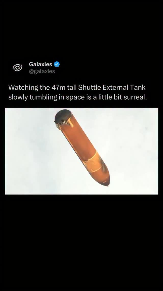 Instagram post by @galaxies for NASA. Caption reads: 2011: Hand-held camera footage of space shuttle....