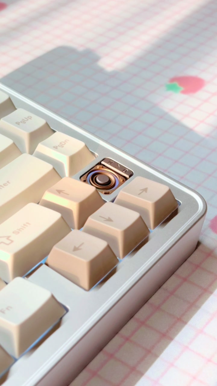 TikTok post by @mango.keebs for Unikeyboards. Caption reads: (ad) finally, a new evo keyboard 😮‍💨 this one....