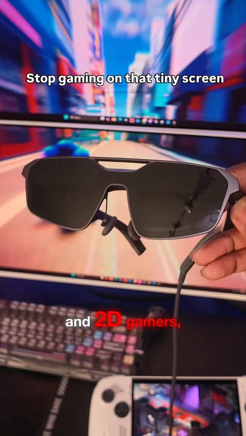 Instagram post by @raptechpcs_ for Republic of Gamers. Caption reads: Still gaming on that tiny handheld screen? The ROG....