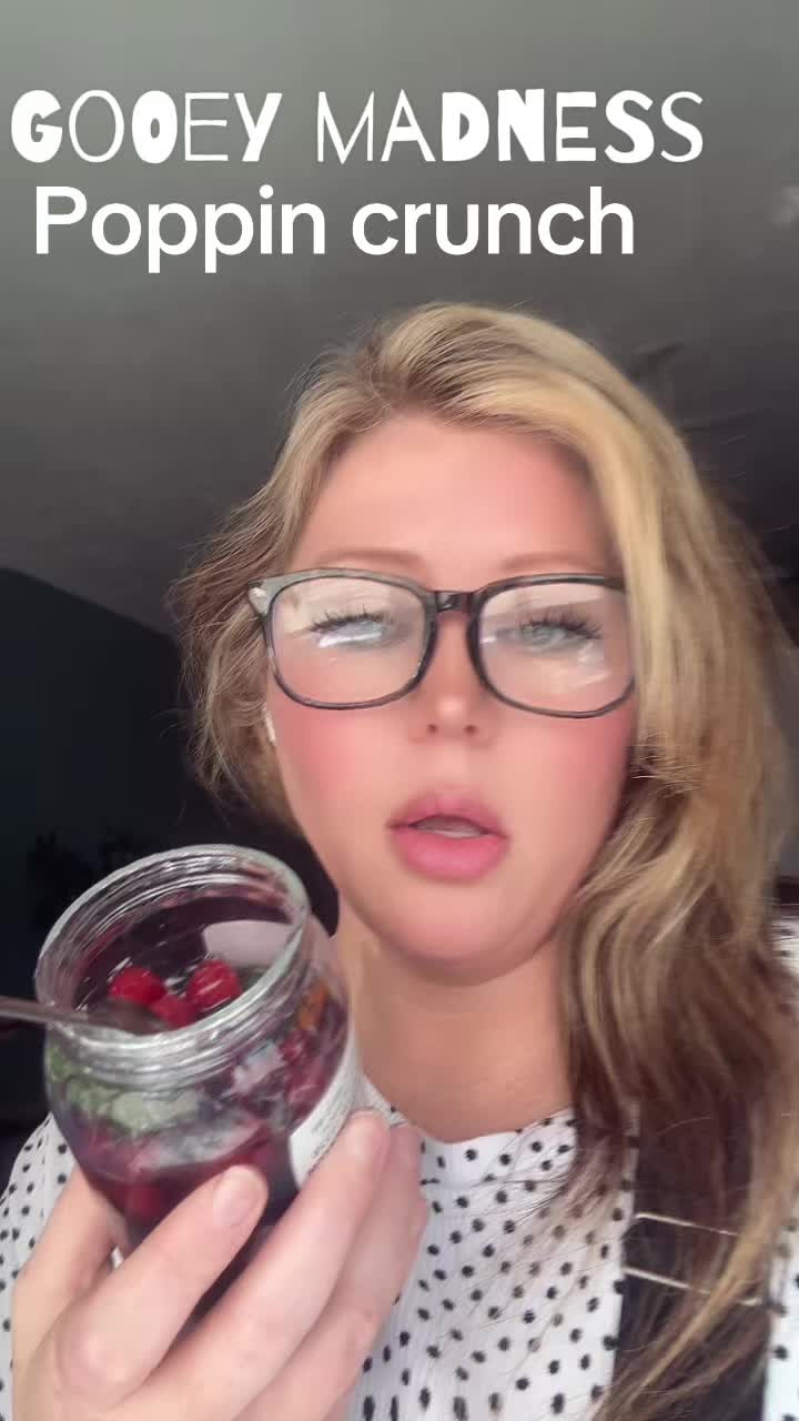 TikTok post by @krisshopfinds for Poppin Crunch. Caption reads: @PoppinCrunch #candytok#gushers. Gooey,gummy [...].