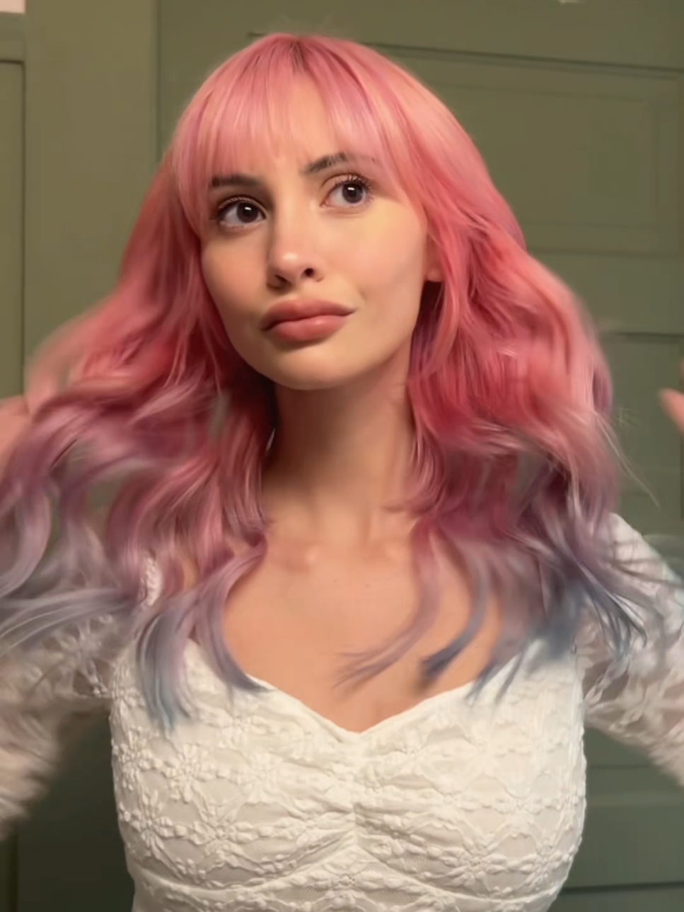 TikTok post by @imchelseasinclair for oVertone Color. Caption reads: tumblr hair of my dreams with @oVertone Color ✨ I....