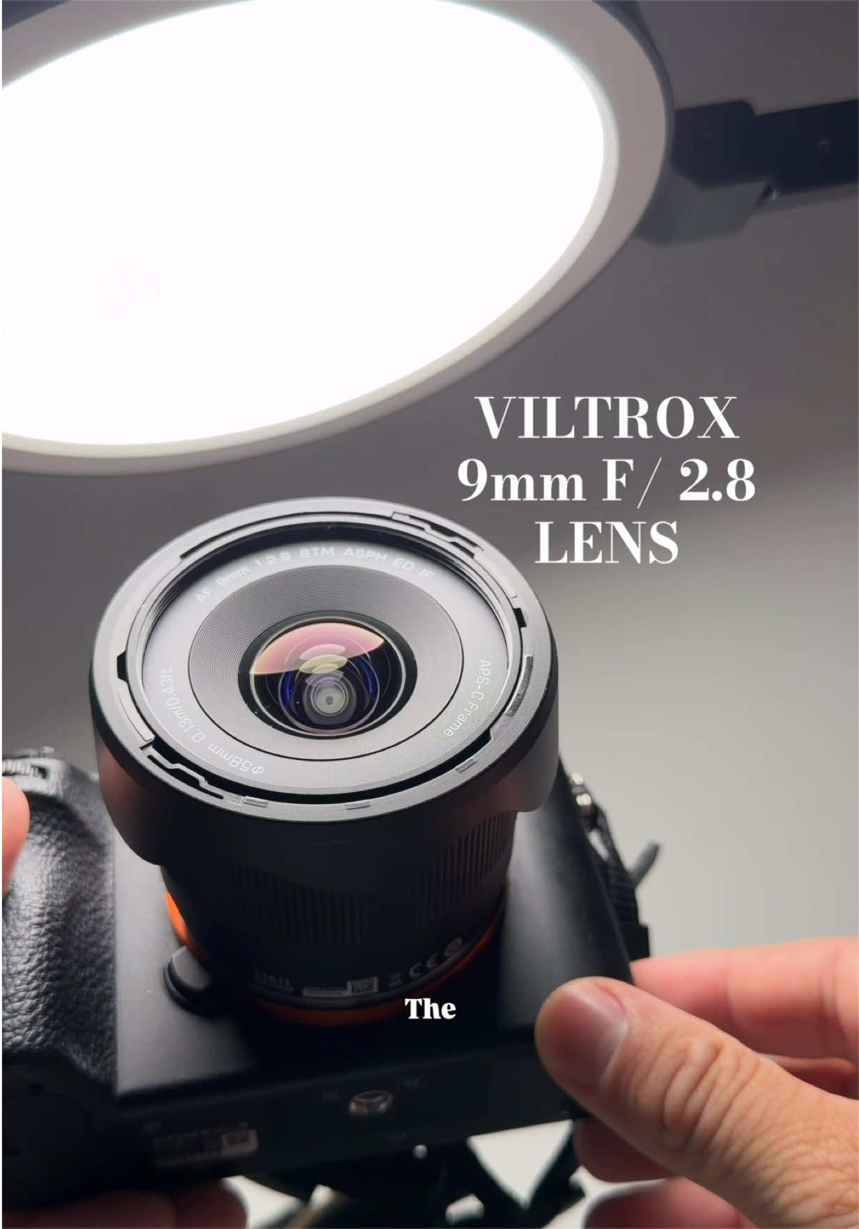 TikTok post by @welikecameras for Viltrox. Caption reads: Viltrox 9mm f/ 2.8 Camera Lens! If you’re in the....