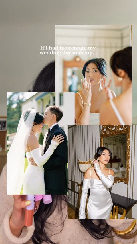 Instagram post by @christineleeee for Kulfi Beauty. Caption reads: a little bridal glam using all AAPI founded brands....