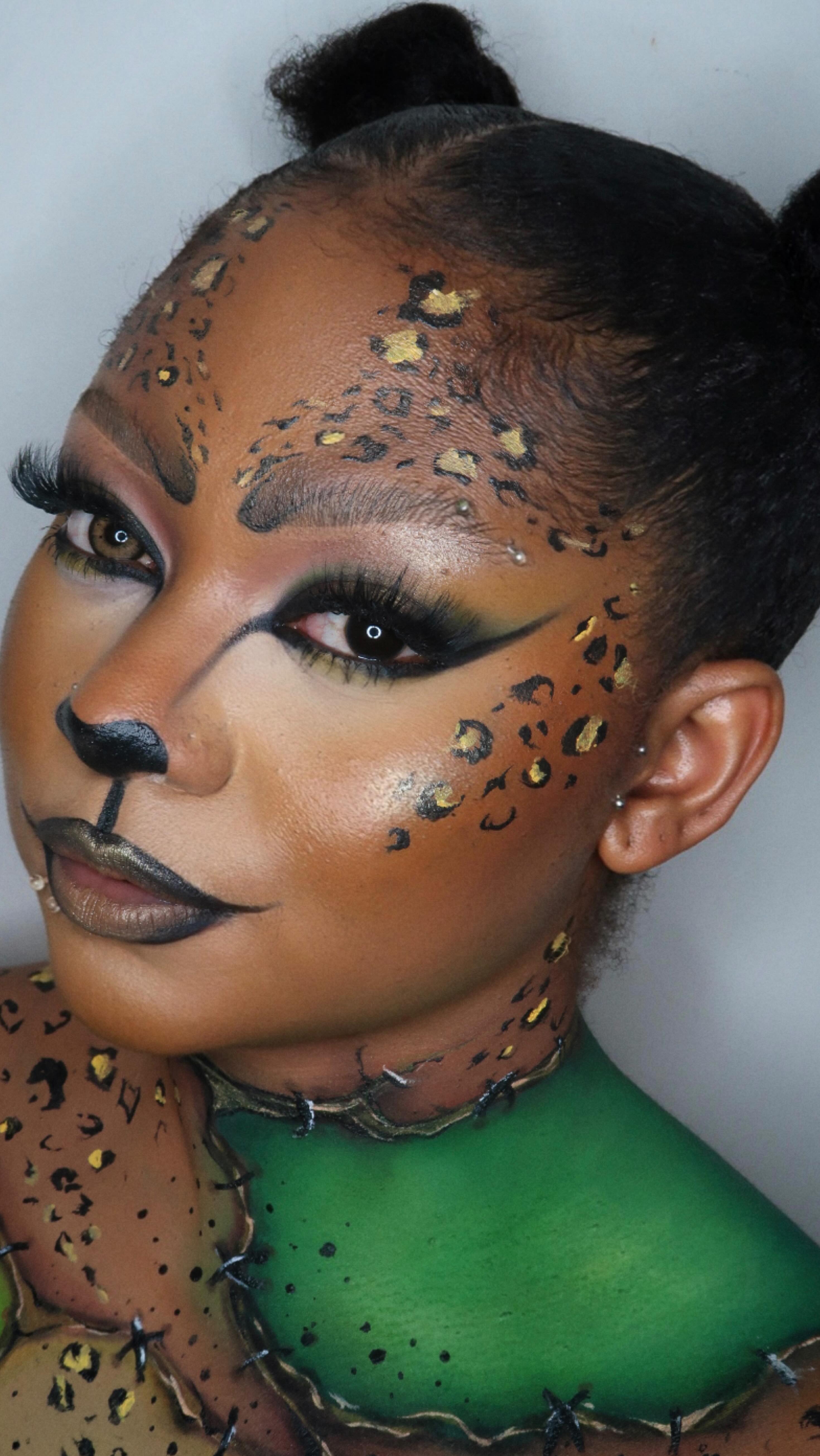 Instagram post by @anishawilliamsx for Trigwell Cosmetics. Caption reads: • Cheetahstein 🧟‍♀️🐆 
Collab with my girl....