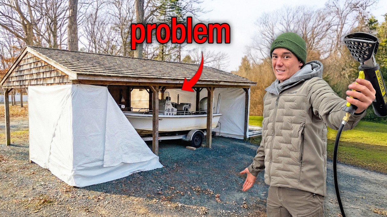 YouTube post by @fvsoutherngirl for Jimmy's Famous Seafood. Caption reads: Building a garage to FIX my boat.