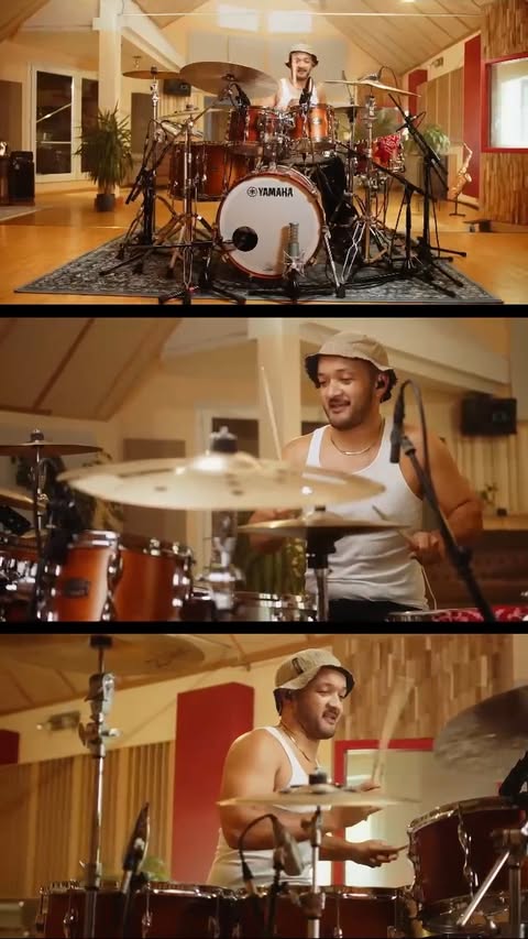 Instagram post by @barrelljonesmusic for Yamaha Music. Caption reads: In this live drumming performance of his solo....