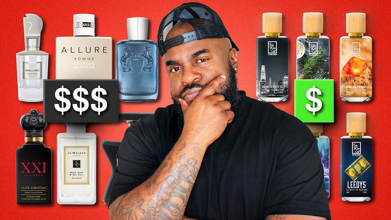 YouTube post by @TheTripleBway for The Dua Brand. Caption reads: Most Accurate Clones Of Expensive Fragrances From....