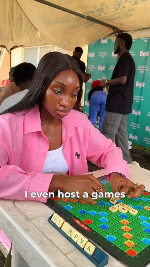 Instagram post by @vickajiboye for Bolt. Caption reads: Last week, I was at the University of Ibadan with....