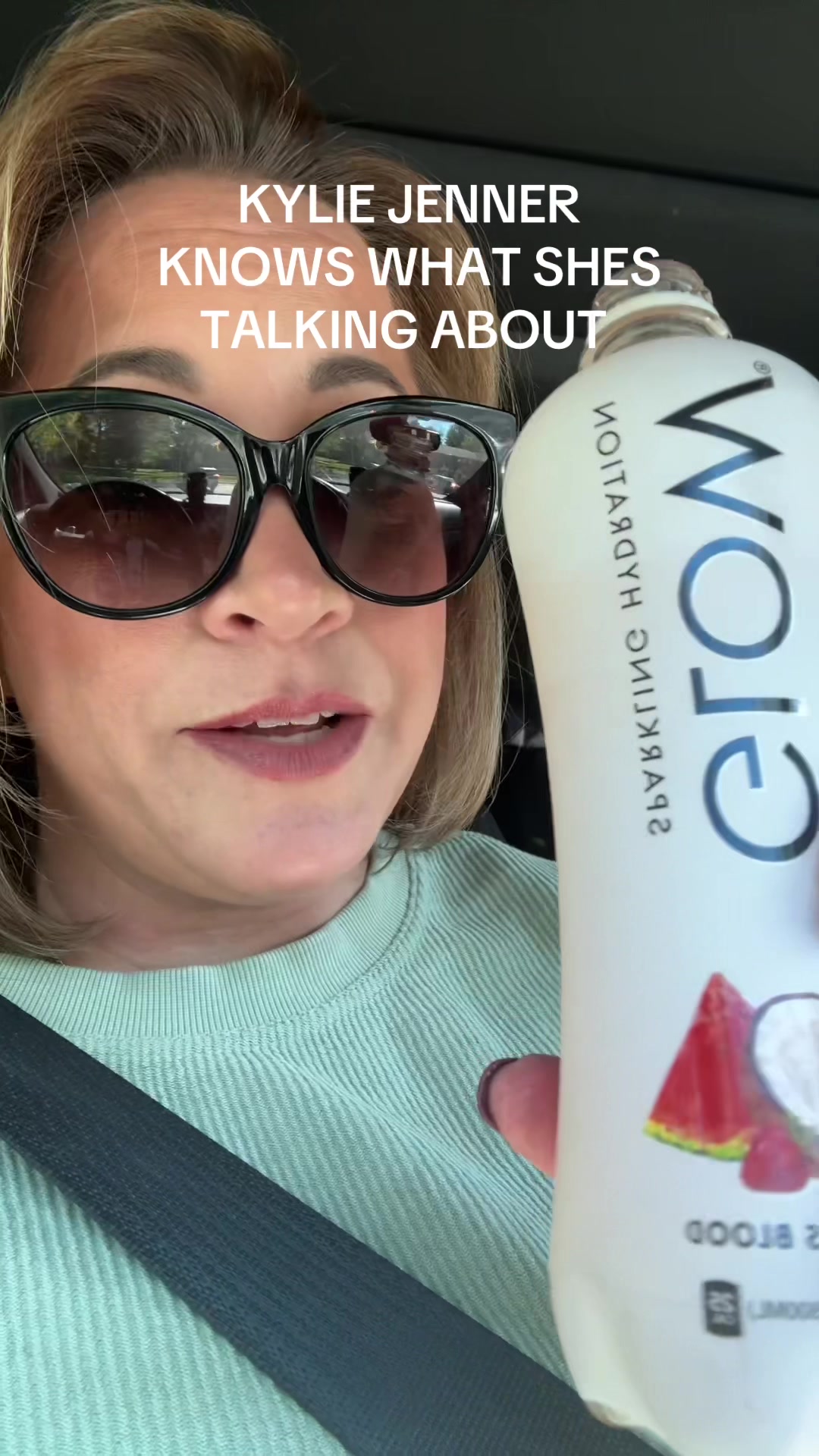 TikTok post by @sobermama82383 for GLOW Beverages. Caption reads: I’m loving these!! @GLOW Beverages #glow....