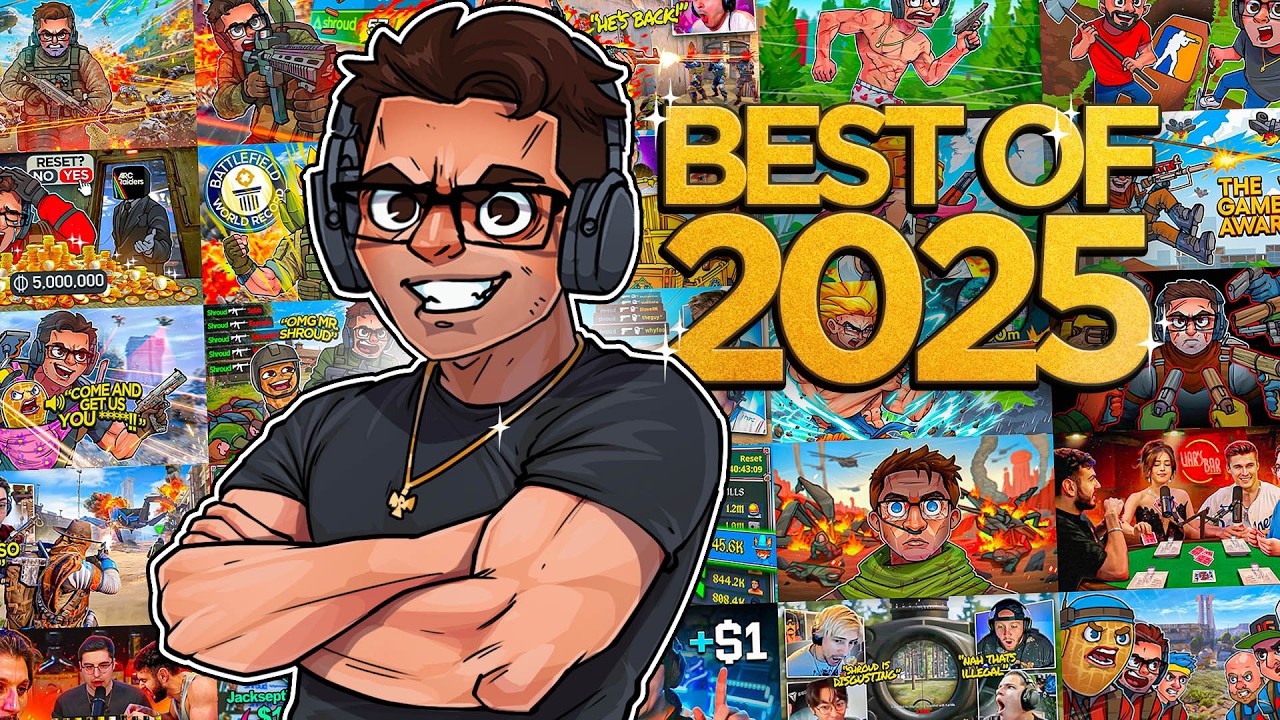 YouTube post by @shroud for Logitech G. Caption reads: SHROUD BEST MOMENTS OF 2025.