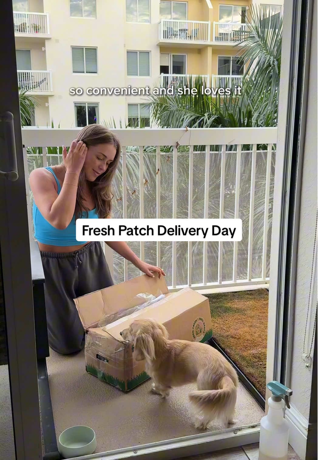 TikTok post by @cleotheween for freshpatch. Caption reads: fresh delivery from @freshpatch 🌱🤍.