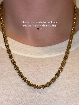TikTok post by @markelly.l.sahm for PROSTEEL. Caption reads: [...] steel twisted chain necklace unisex....