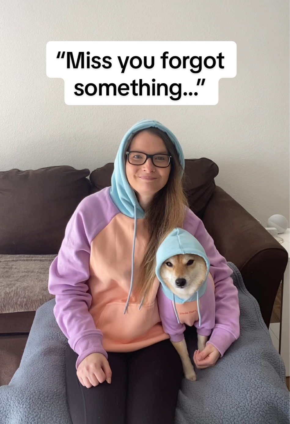 TikTok post by @flockofshibas for Spark Paws. Caption reads: Thank you @SPARK PAWS for the matching hoodies.....
