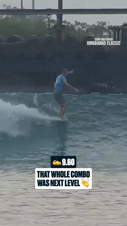 Instagram post by @steviesawyerr for World Surf League. Caption reads: Hang ten to a beautiful carve straight into the....