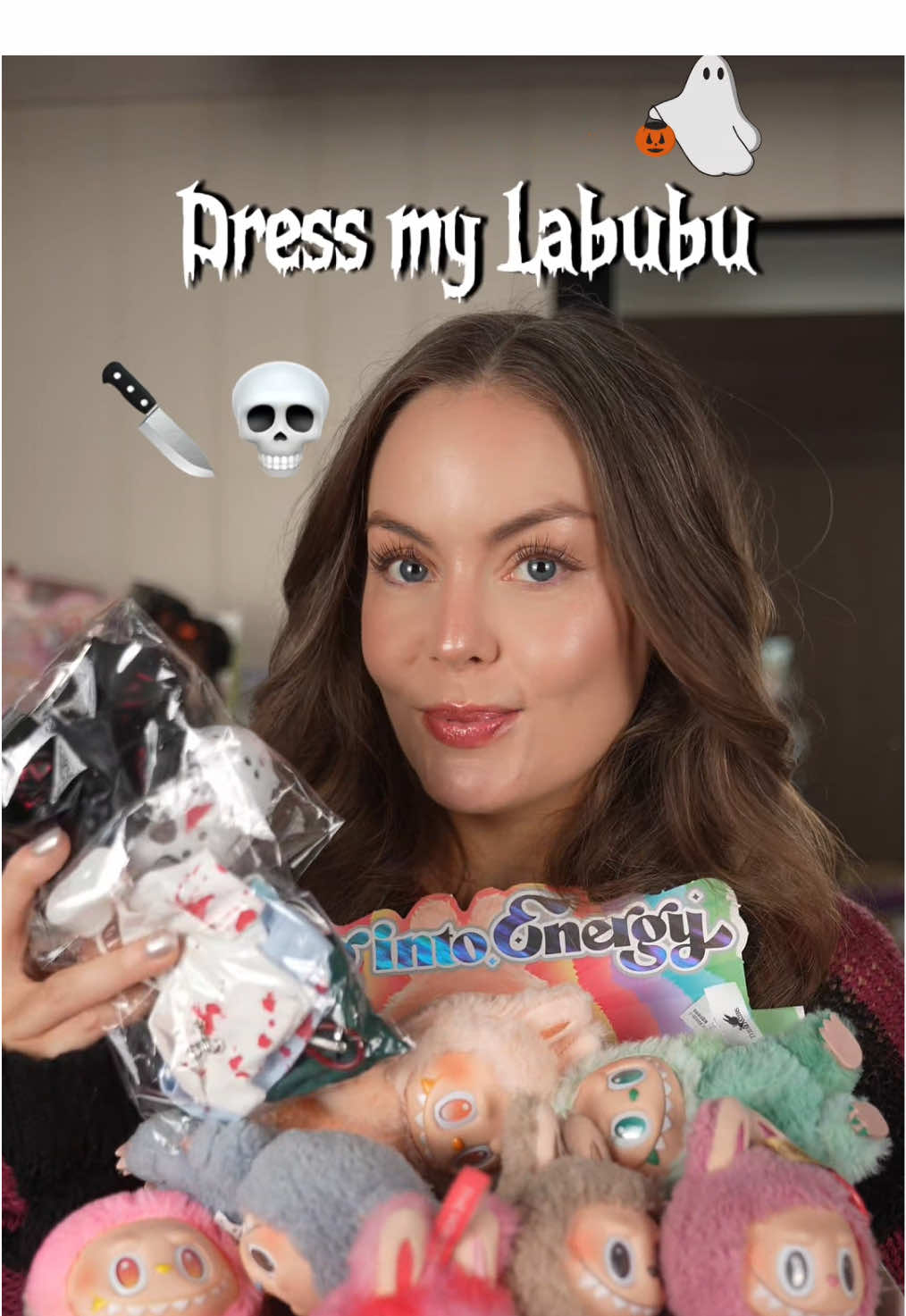 TikTok post by @gurobelly for Whoopea. Caption reads: [...] Dress My Labubu👻🔪 What do We think?🤭....