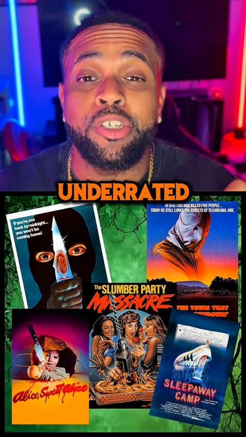 Instagram post by @stoneythagreat for Tubi. Caption reads: [...] Slashers You Can Watch For Free on @tubi....