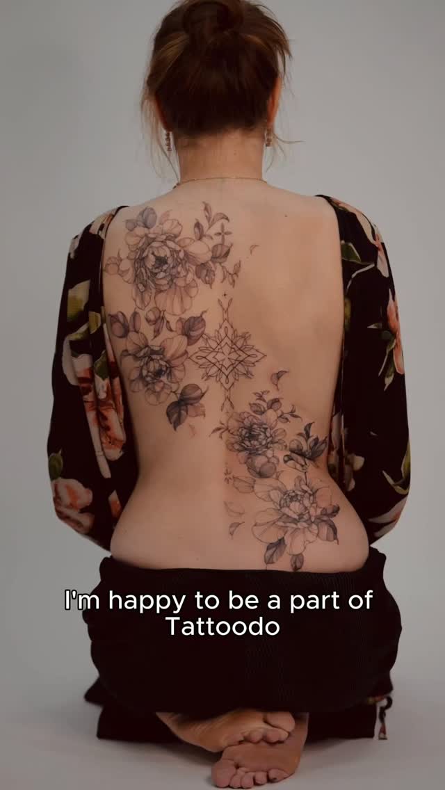 Instagram post by @babichtattoo for Tattoodo. Caption reads: Vancouver, get your fineline florals from....