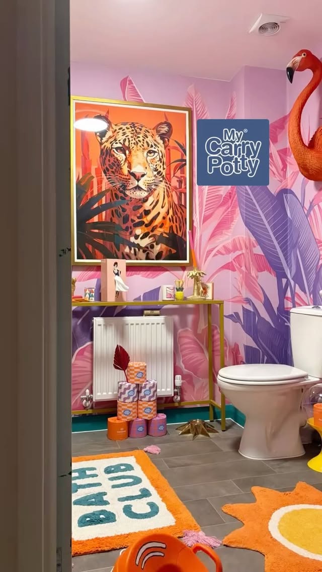 Instagram post by @aggielang for My Carry Potty. Caption reads: AD| @mycarrypotty Clownfish Trainer Seat & Step....