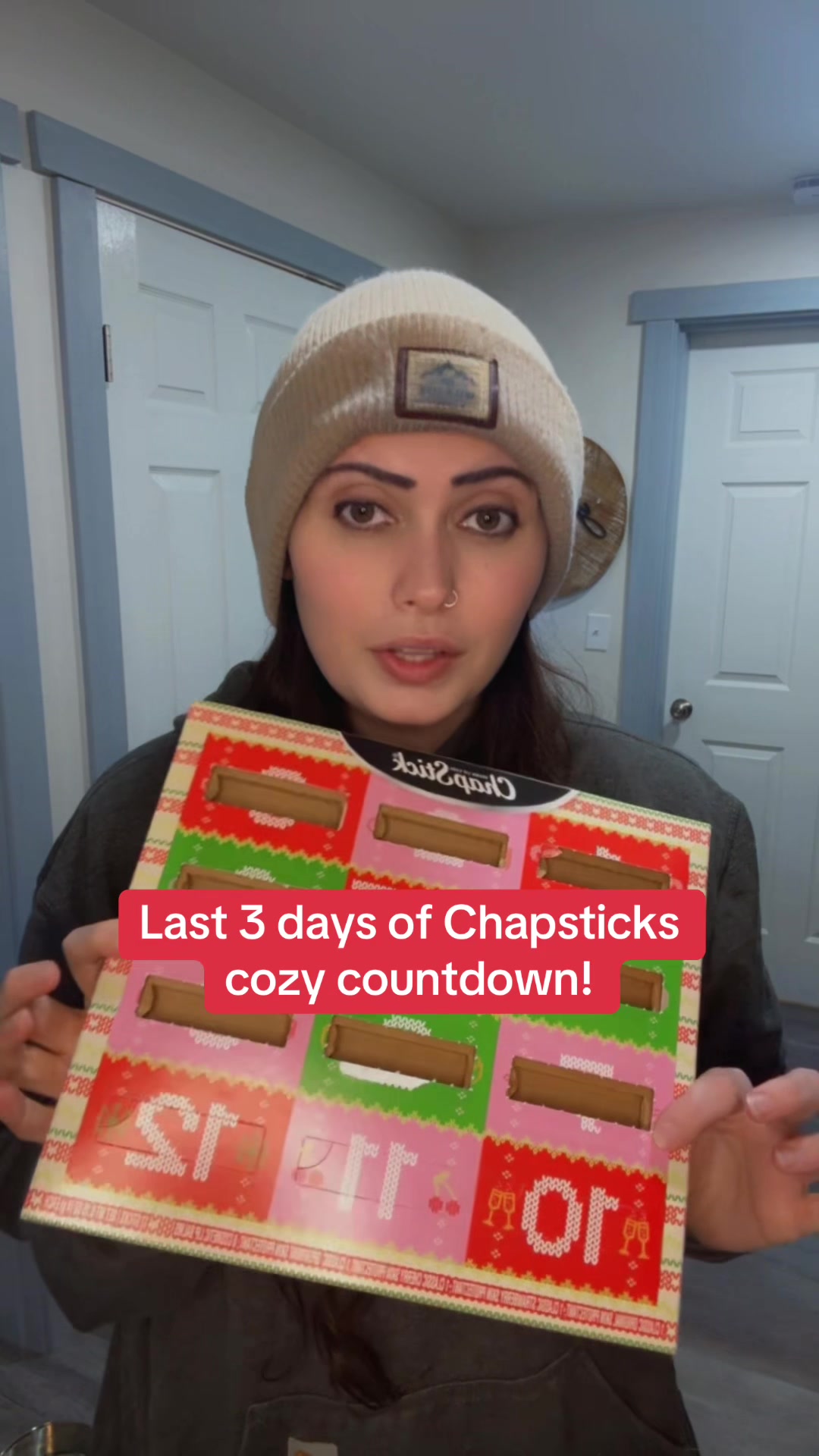 TikTok post by @its.brits.wrld for ChapStick. Caption reads: [...] little behind, but we opened them all!....
