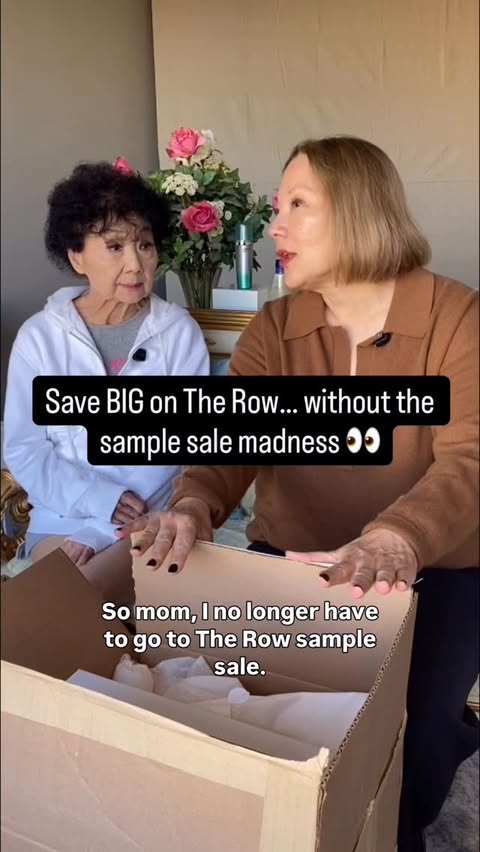 Instagram post by @pattipao1 for The Row. Caption reads: Most people think The Row only goes on sale at the....